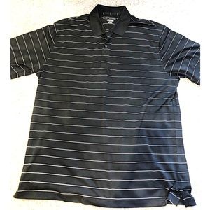 GREG NORMAN Play Dry Black Striped Polo